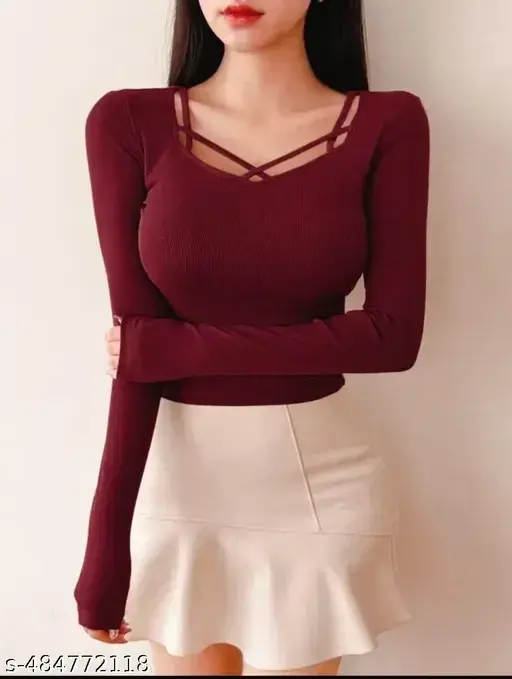 New koren squre neck full sleeve tops for womens and girls (s) (2).webp