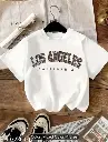 Casual Minimalist Retro American Style English Text Graphic Cropped Bodysuit, Women Summer  (s).webp