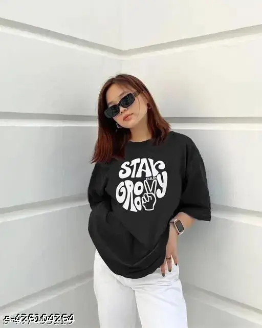  Oversized tshirt fashion Lavender colour Fabric-cotton sinker biowash