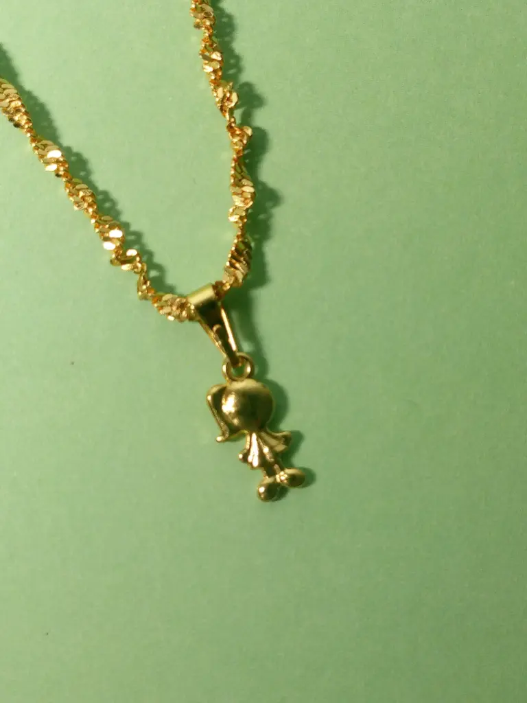 charm buddy golden pendant  with chain