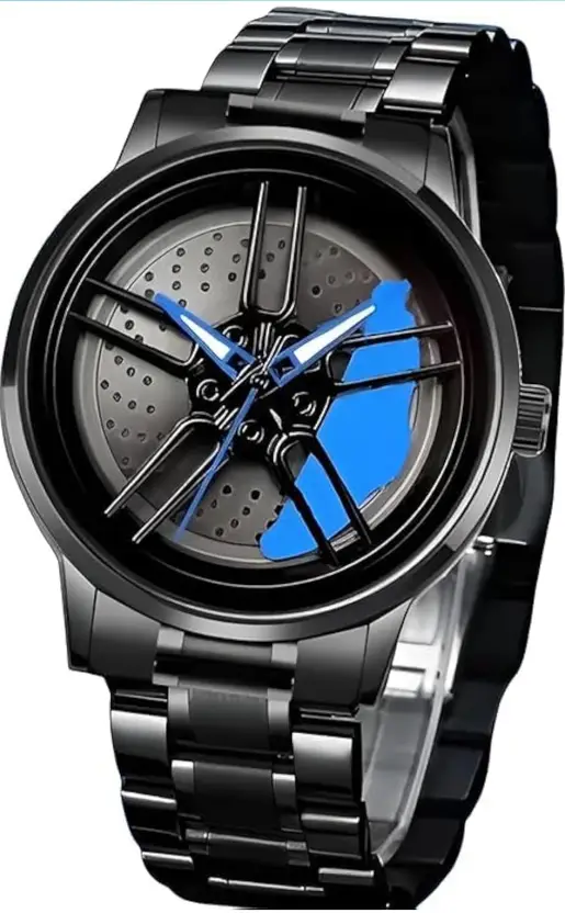 Analog Watch - For Men Alloy wheel watch metal strap water resistant glass