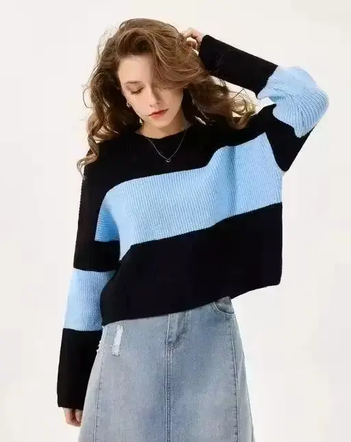Fancy & Gorgeous Colorblock Cotton Blend Long Sleeve T-Shirt for Women