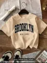  Casual Minimalist Retro American Style English Text Graphic Cropped Bodysuit, Women Summer