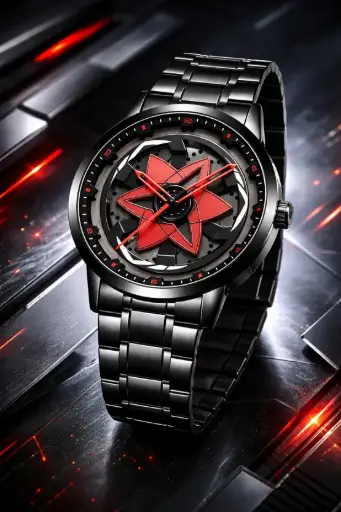 Car Wheel Spinning Gyro Analog Watch for Men | Black Metal Strap | Quartz Movement | Water Resistant | Sports & Party Wear Watch