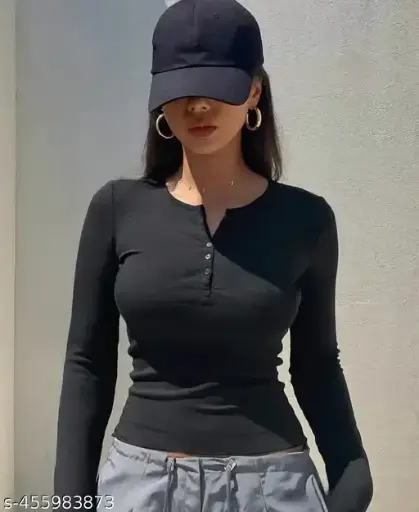 PERFETTE WOLLO Trendy full sleeves top for women