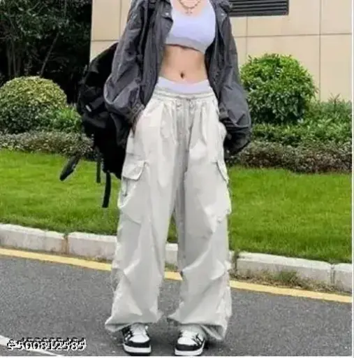 Women's Baggy Cargo Pants with Pockets - Trendy Streetwear Style